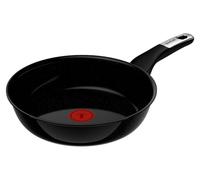 Tefal Explore Ceram G2140432, poêle ronde, polyvalente, de couleur noire, en céramique, en aluminium, avec indicateur de température