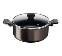 Tefal Faitout 24 cm (4,7 L) couvercle verre, Tous feux sauf induction, Revetement antiadhesif, Fabrique en France, Easy Cook Cle