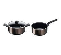Tefal Faitout 24 cm (4,7 L) + couvercle verre, Tous feux sauf induction, Revêtement & Easy Cook&Clean Casserole 18 cm, Antiadhésive, Graduations intérieures, Répartition optimale de la chaleur