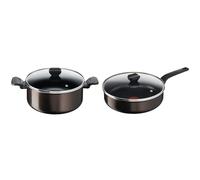 Tefal Faitout 24 cm (4,7 L) + couvercle verre, Tous feux sauf induction, Revêtement & Sauteuse 24 cm + couvercle, Tous feux sauf induction, Revêtement antiadhésif, Fabriqué en France, Easy Cook
