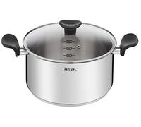 Tefal - Faitout Primary Acier Inoxydable - 24 cm - 5 L | Casserole inox induction pour mijoter et cuisiner pour 4 à 6 personnes - Base diffuseur de chaleur - Graduations précises