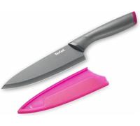 Tefal Fresh Kitchen Couteau chef 15 cm, Lame en acier inoxydable avec titane de haute qualité, Revêtement antiadhésif, Zone confort, Etui de protection de lame K1220304