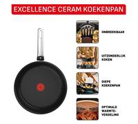 Tefal G20702, Poêle ronde polyvalente, noire, revêtement céramique, aluminium, indicateur de température
