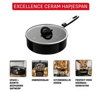 Tefal G20732, Ronde, Poêle à sauter, Noire, Revêtement céramique, Aluminium, Indicateur de température