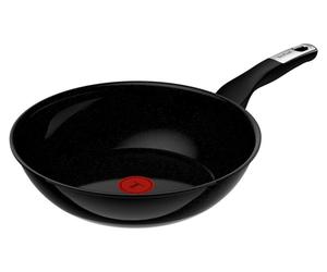 Tefal G21419, forme ronde, poêle à frire/wok, couleur noire, matériau : céramique, aluminium, avec indicateur de température