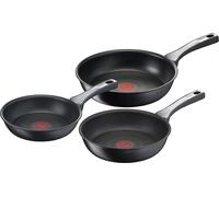 Tefal G25991 Unlimited On Set de poêles 3 pièces, avec revêtement anti-rayures, convient à tous les types de cuisinières - Noir