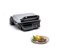 Tefal GC305012 Ultra Compact Grill électrique, Position barbecue, 2000 W, Cuisson saine, Plaques antiadhésives compatibles lave-vaisselle, Bac de récupération des jus, Noir, Métallique, Titane