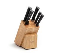 Tefal Ice Force Bloc de couteaux 6 pièces tranchant longue durée Bloc rangement + 5 couteaux : Chef - Santoku - A Pain - Office - A Eplucher