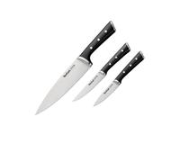 Tefal Ice Force Set de 3 Couteaux Eplucheur 9 cm Chef 20 cm Chef 20 cm Universel 11 cm Couteau 9 cm Acier Inoxydable Manche Ergonomique Plastique ABS Compatible Lave Vaisselle Noir K2323S
