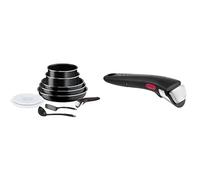 Tefal Ingenio Batterie de cuisine 10 pièces, Poêles, Casseroles, Couvercles & Ingenio Poignée amovible noire, Empilable, Amovible, Verrouillage sécurité 3 points, Garantie 10 ans, Expertise