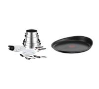 Tefal Ingenio, Batterie de cuisine 15 pièces, Induction, Acier inoxydable, Revêtement antiadhésif & Ingenio Poêle à crêpe 27 cm, Induction, Revêtement antiadhésif, Fonte d'aluminium, Empilable