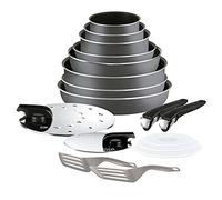 Tefal Ingenio Batterie de cuisine 17 pièces, Tous feux sauf induction, Revêtement antiadhésif, Casseroles, Poêles, Wok, Sauteuse, Couvercles, Poignées, Fabriqué en France, Essential L2049002