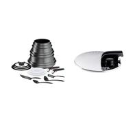 Tefal Ingenio Batterie de cuisine 20 p, Poêles, Casseroles, Induction, Revêtement antiadhésif & Ingenio Couvercle égouttoir acier inoxydable, Rangement facile, Multidiamètre