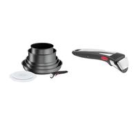 Tefal Ingenio Batterie de cuisine 20 p, Poêles, Casseroles, Induction, Revêtement antiadhésif & Ingenio Poignée amovible Premium noire, Empilable, Verrouillage sécurité 3 points