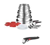 Tefal Ingenio Batterie de cuisine 20 pièces, Poêles, Casseroles, empilable, verrouillage sécurité 3 points, Supporte jusqu'à 10 kg & 3 poignées amovibles