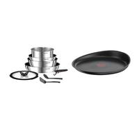 Tefal Ingenio Batterie de cuisine 8 pièces, Poêles, Casseroles, Poignée amovible & Ingenio Poêle à crêpe 27 cm, Induction, Revêtement antiadhésif, Fonte d'aluminium, Empilable