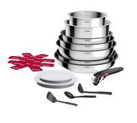 Tefal Ingenio Cook Eat, Batterie de Cuisine 15 Pièces, Inox, Compatible Tous Feux dont Induction