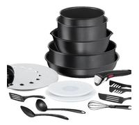 Tefal Ingenio Daily Chef Noir, Batterie de cuisine 15 pièces L7629902 Empilable