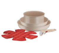 Tefal Ingenio Delight Antiadhésif Batterie de cuisine 8 pièces Induction Poêles 24/28 cm + Casserole 18 cm + 4 Protège-poêle + 1 Poignée amovible