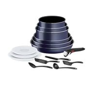 Tefal Ingenio Easy Cook & Clean Pailleté Bleu Set de 15 Pièces de Batterie de Cuisine