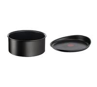 Tefal Ingenio Eco Resist Casserole 18 cm (2,1 L), Empilable, Induction, Facile à nettoyer & Ingenio Eco Resist Poêle à crêpe 27 cm, Empilable, Fonte d'aluminium, Revêtement