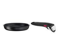 Tefal Ingenio Eco Resist Poêle 26 cm, Induction, Indicateur de démarrage de cuisson, Cuisson saine, L3970502 & Ingenio Poignée amovible noire, Verrouillage sécurité 3 points, Expertise L9863302
