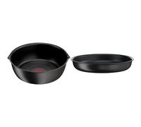 Tefal Ingenio Eco Resist Poêle profonde 26 cm, Induction, Revêtement antiadhésif, Indicateur de démarrage de cuisson & Ingenio Eco Resist Poêle 28 cm, Empilable, Induction, Revêtement antiadhésif