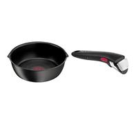 Tefal Ingenio Eco Resist Poêle profonde 26cm, Induction, Revêtement antiadhésif, Indicateur de démarrage de cuisson, L3978502 & Ingenio Poignée amovible noire, Verrouillage sécurité 3 points, L9863302