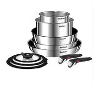 Tefal Batterie de cuisine Ingenio Emotion L897AS74 – 10 pièces, inox, compatibles induction et four