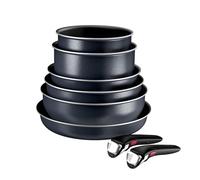Tefal Ingenio Enjoy - Batterie de cuisine 8 pièces - poignées amovibles | Cuisinez rapidement avec cette poêle induction légère - Design empilable gain de place - Revêtement antiadhésif Titanium