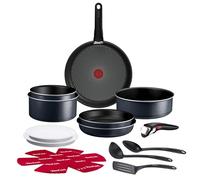 Tefal - Ingenio Enjoy Batterie de cuisine scintillant - 17 pièces - Gris | Poêle induction légère avec poignée amovible - Permet de griller mijoter et rôtir - Gain de place grâce à l'empilabilité