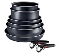 Tefal Ingenio Enjoy, ensemble de 8 pièces comprenant des casseroles et une poêle, avec manche amovible, empilable, gain de place. Poêle compatible induction avec revêtement antiadhésif, facile à utili