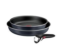 Ensemble de 3 poêles Tefal Ingenio, avec manche amovible, 24/28 cm, empilables, gain de place. Ensemble de poêles compatible induction avec revêtement antiadhésif, facile à utiliser et à nettoyer, mod