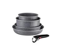 TEFAL Ingenio Hard Stone Lot de 5 pièces, Revêtement anti-adhésif, Non induction, Empilable L4409002