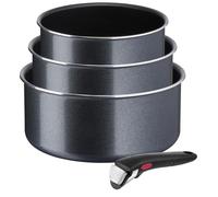 Tefal Ingenio L15890, ensemble de casseroles, noir, aluminium, revêtement antiadhésif en titane, couleur noire, indicateur de température