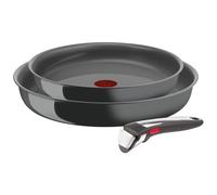 Tefal Ingenio Lot de 2 poêles 24/28 cm et poignée amovible, Induction, Revêtement céramique antiadhésif, Eco-conçu, Compatible lave-vaisselle, Fabriqué en France, Renew L2619102