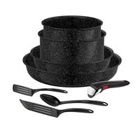Tefal Lot 8 pièces Ingenio L2649802 – Céramique antiadhésive, induction, poignée amovible, Noir
