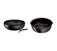 Tefal Ingenio, Lot de 2 pièces Sauteuse 28 cm + 1 poignée, Induction, Revêtement antiadhésif & Ingenio Eco Resist Poêle profonde 26 cm, Revêtement antiadhésif, Indicateur de démarrage de cuisson