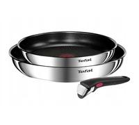 Tefal Ingenio Lot de 2 poêles en acier inoxydable avec poignée amovible anti-adhésive 24/28 cm