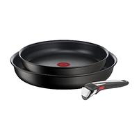 Tefal Ingenio Lot de 2 poêles + poignée amovible, Induction, Revêtement antiadhésif, Indicateur démarrage de cuisson, Empilable, Compatible lave-vaisselle, Fabriqué en France, Eco Resist On L7679302