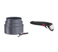 Tefal Ingenio Lot de 3 casseroles 16/18/20 cm + poignée amovible, Induction & Ingenio Poignée amovible noire, Empilable, Amovible, Verrouillage sécurité 3 points, Garantie 10 ans, Expertise L9863302