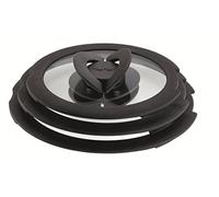 Tefal Lot de 3 couvercles INGENIO L9931012 - Verre et silicone 16/18/20 Noir