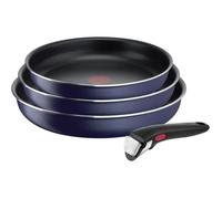 Tefal Ingenio Lot de 3 poêles 22/24/26 cm + poignée amovible, Pas d’induction, Revêtement antiadhésif, Indicateur de chaleur, Base Diffusion, Empilable, Fabriqué en France, Easy Cook N Clean L1579002