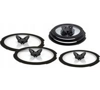 Tefal Ingenio - Lot de 6 couvercles en verre - Diamètre : 16/18/20/22/24/28 cm - Avec poignée rabattable et ouverture de sortie de vapeur - Verre/silicone