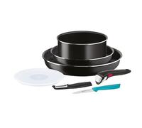 Tefal - Ingenio Lot de 7 ustensiles de cuisine Poêles et Casserole | Optimise le rangement avec poignée amovible - Compatible poêle vitrocéramique - Gaz et électrique - Revêtement antiadhésif