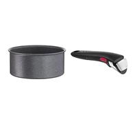 Tefal Ingenio Natural Force Casserole 16 cm / 1,5 L, Empilable, Antiadhésive, Induction, Fabriqué en France L3962802 & Ingenio Poignée amovible noire, Empilable