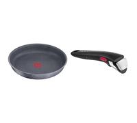 Tefal Ingenio Natural Force Poêle 24 cm, Empilable, Antiadhésive, Induction, Fabriqué en France L3960402 & Ingenio Poignée amovible noire, Empilable, Amovible, Verrouillage