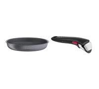 Tefal Ingenio Natural Force Poêle 26 cm, Empilable, Antiadhésive, Induction, Fabriqué en France L3960502 & Ingenio Poignée amovible noire, Empilable, Amovible, Verrouillage sécurité