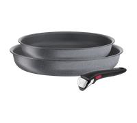 Tefal Poêles INGENIO Natural Force L3969102 - Set 3 pièces 24/28 cm, poignée amovible