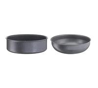 Tefal Ingenio Natural Force Sauteuse 24 cm, Empilable, Antiadhésive, Induction, Fabriqué en France L3963502 & Ingenio Natural Force Poêle Wok 26 cm, Noir, Empilable, Antiadhésive